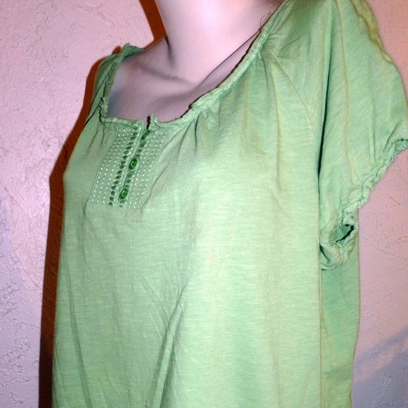 Bit & Bridal NWOt Green 100% Cotton Tunic Top - Picture 7 of 7